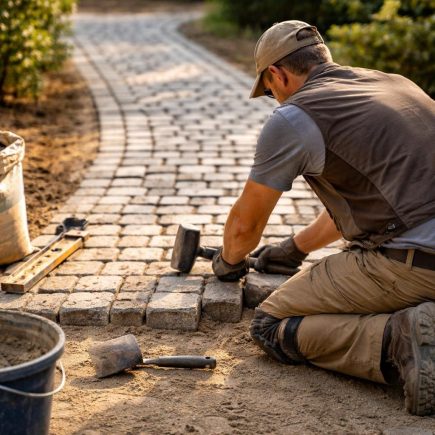 artisan-pose-paves-allee-outils