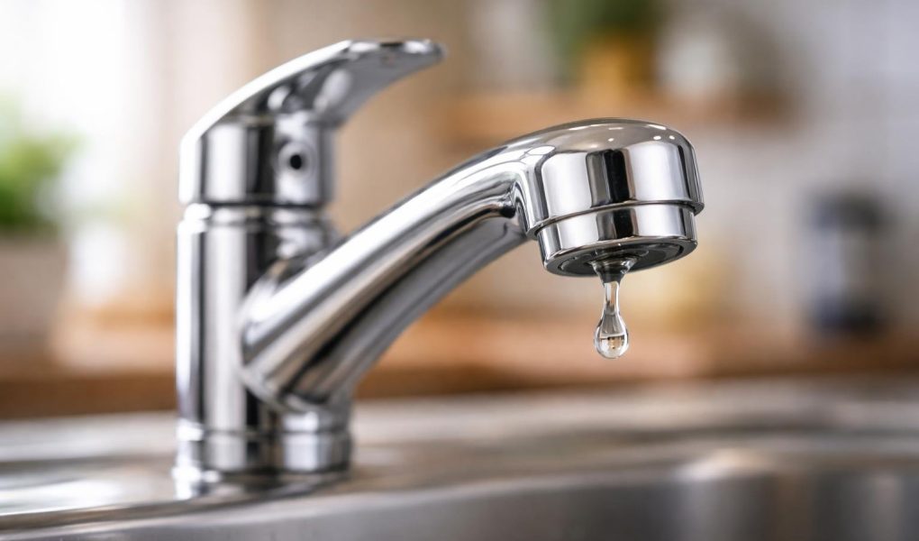 robinet-chrome-goutte-eau-cuisine