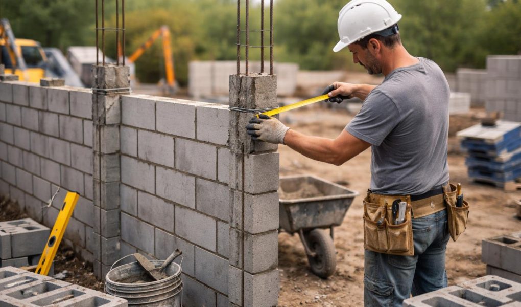 chantier-construction-macon-parpaing-outils