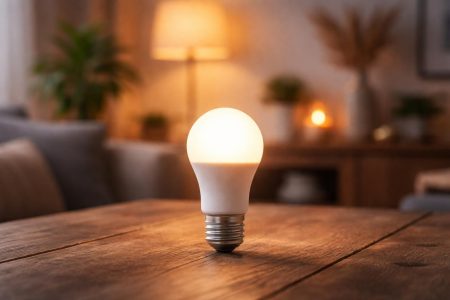 ampoule-led-table-bois-decoration-moderne