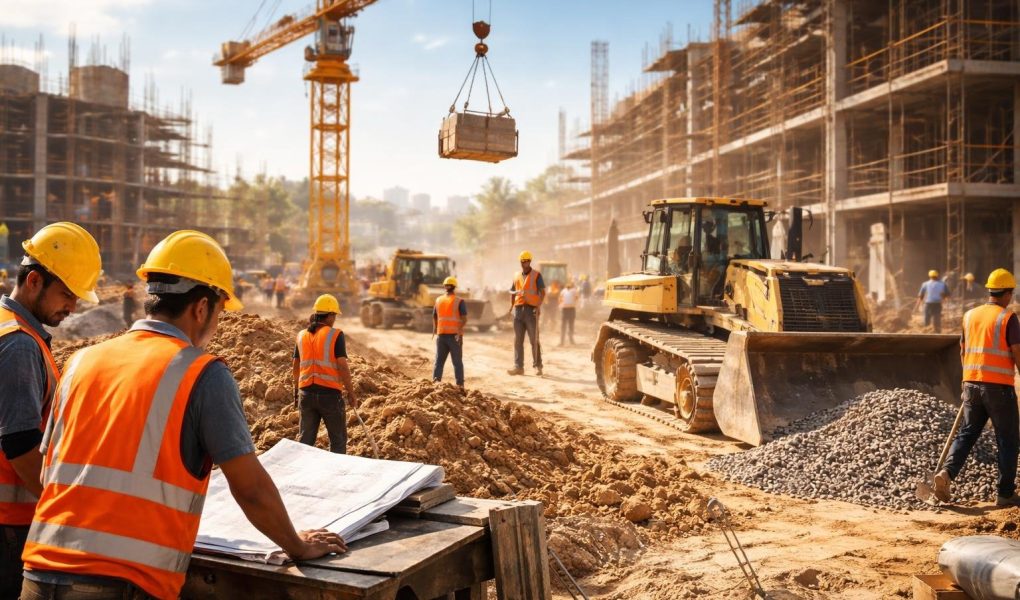 chantier-ouvriers-machines-grue-bulldozer