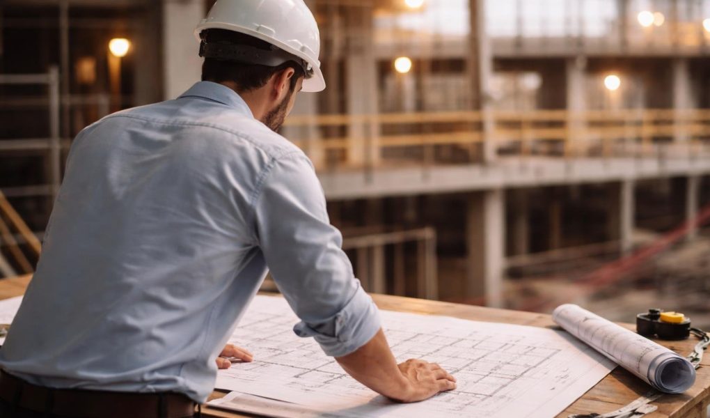 architecte-plans-batiment-construction-arriere-plan