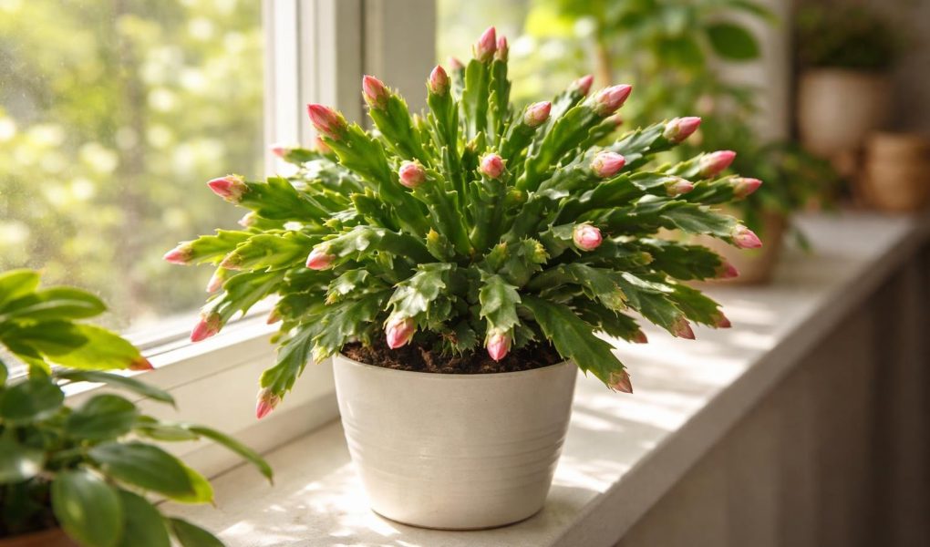 cactus-noel-fenetre-ensoleillee-bourgeons