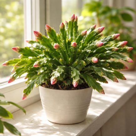 cactus-noel-fenetre-ensoleillee-bourgeons