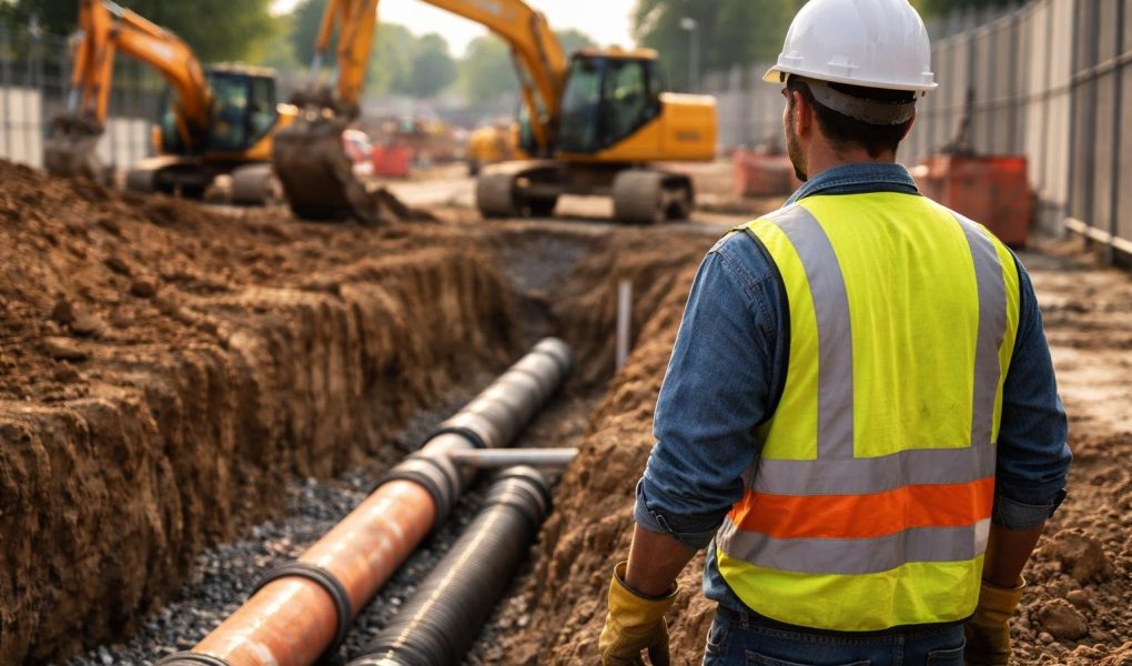 ouvrier-casque-gants-chantier-canalisation