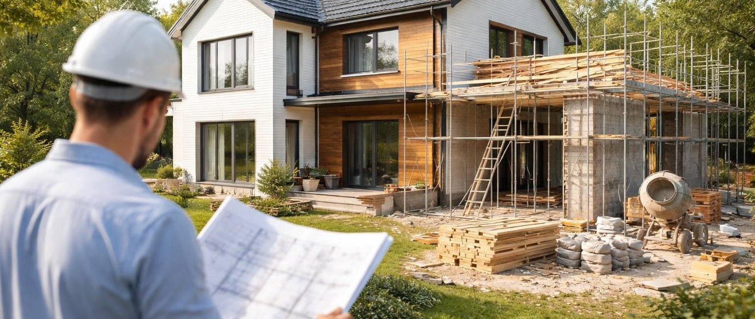 maison-moderne-chantier-echafaudages-jardin