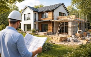 maison-moderne-chantier-echafaudages-jardin