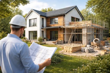 maison-moderne-chantier-echafaudages-jardin